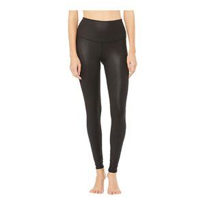 ALO Yoga High Waist Airbrush Legging Black Glossy, XS, 28" inseam ⭐️Host Pick⭐️
